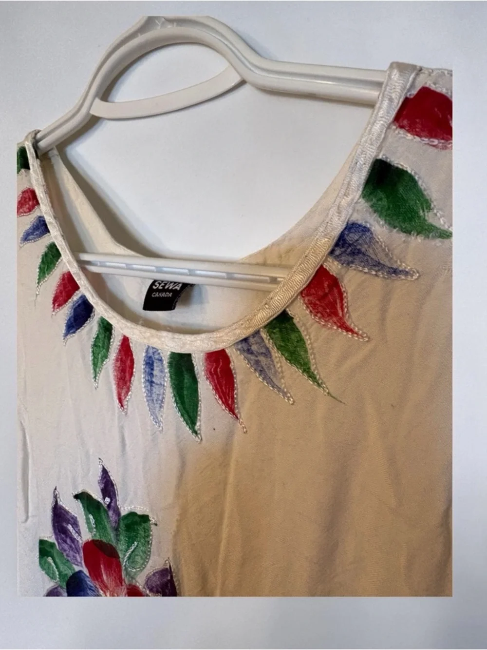 White/Cream Floral Sleeveless Midi Dress with Multicolor Bloom Detail ladies sm - Picture 8 of 8